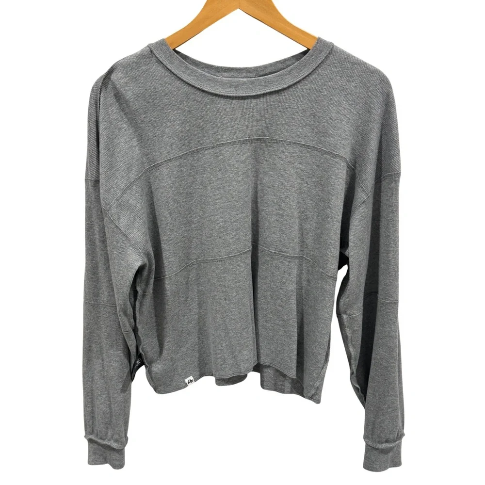 ’47 Ole Miss Cropped Waffle Knit Thermal Long Sleeve Top M Game Day Rebels - Picture 3 of 9
